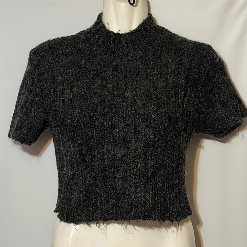 Glory US mohair, acrylic, polyester bodcon charcoal fitted sweater flawless